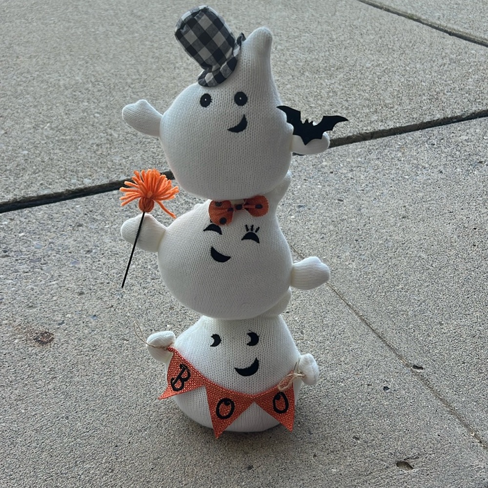 Plush Ghost 3 Tier Halloween Standing Figurine Decoration